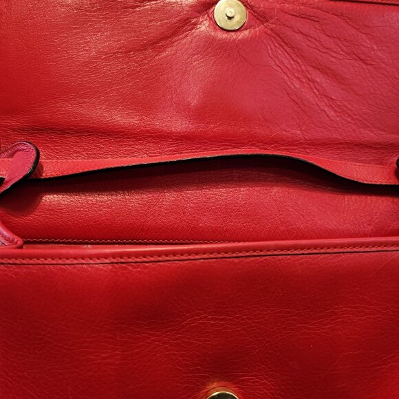 YSL Red Leather Shoulder Bag - Picture 11 of 16